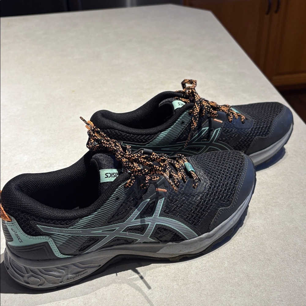 Asics Dark gray and Orange Athletic Shoes - Picture 4 of 7